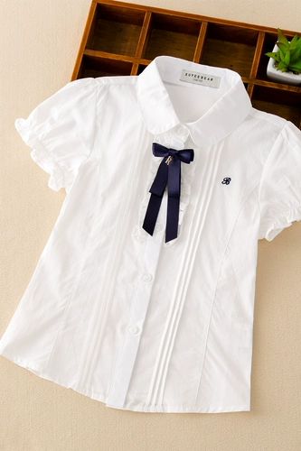 Летняя детская тонкая рубашка, подходит для подростков, коллекция 2021, в корейском стиле, короткий рукав