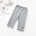 Cô gái cắt quần mỏng mùa hè Trẻ em Hàn Quốc năm quần cotton quần bé quần legging mùa hè - Quần