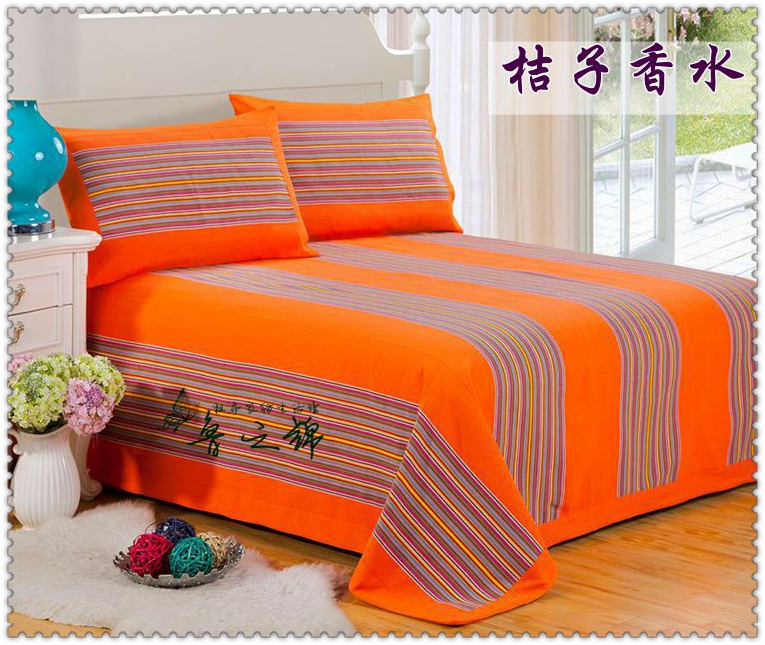 Handmade Sơn Đông cũ vải thô giường đôi đơn ba mảnh cotton dày cũ vải thô mat mùa hè 1.5 m1.8 m giường