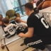 Chen Chen mẹ và trẻ em tải mùa hè 2018 một gia đình ba người đàn ông và phụ nữ bé thư T áo sơ mi trẻ sơ sinh bình thường áo triều