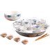 Màu xanh và trắng sứ tinh tế bộ trà hộp quà tặng đặc biệt Kung Fu Jingdezhen tổ ong trà bộ gốm rỗng đĩa trà tròn - Trà sứ Trà sứ