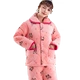 Bộ đồ ngủ của phụ nữ mùa đông dày ba lớp Bộ đồ ngủ bằng vải flannel nhung nhung có thể mặc bên ngoài bộ đồ ngủ mùa đông ấm áp bộ pijama Bên ngoài ăn mặc