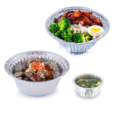 锡纸碗花甲粉专用盖浇煲仔饭铝箔纸碗一次性外卖打包盒圆形锡纸盒