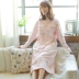 Nhật Bản ngọt ngào đồ ngủ mùa đông dày san hô lông cừu váy ngủ nữ dài tay cổ tròn đầm công chúa dịch vụ nhà