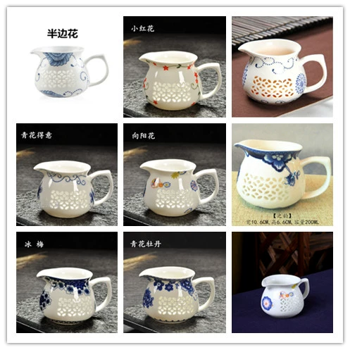 Керамическая чашка диг -диг -чайная чайная морская белая фарфоровая фарфоровое джинге город Синий и белый фарфоровый кунг -фу чай набор Полый