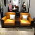 Trung Quốc hiện đại gỗ rắn sofa da bàn cà phê kết hợp lớp đầu tiên da 1 + 2 + 3 sofa phòng khách đồ nội thất Bộ đồ nội thất
