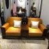 Trung Quốc hiện đại gỗ rắn sofa da bàn cà phê kết hợp lớp đầu tiên da 1 + 2 + 3 sofa phòng khách đồ nội thất