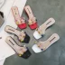 Vành đai trong suốt flip flops nữ mùa hè dày với 2018 mới hoang dã thời trang Hàn Quốc dép bên ngoài mặc giày bãi biển