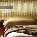 Золотая шестиугольная металлическая мозаика из нержавеющей стали