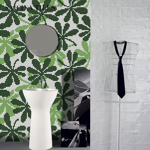 Сельский стиль зеленый стеклянный мозаичный пазл плитка ванная комната ванная комната настенная плитка фон стены настройка настройка