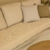 Plain đầy đủ bông thêu sofa đệm cao cấp chống trượt mềm vải ghế sofa đệm bốn mùa lanh bộ khăn màu rắn - Ghế đệm / đệm Sofa