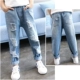 2019 New Boy Boy Jeans Spring Big Kids Loose Quần thường xuyên Quần mỏng Harem Quần chân - Quần jean