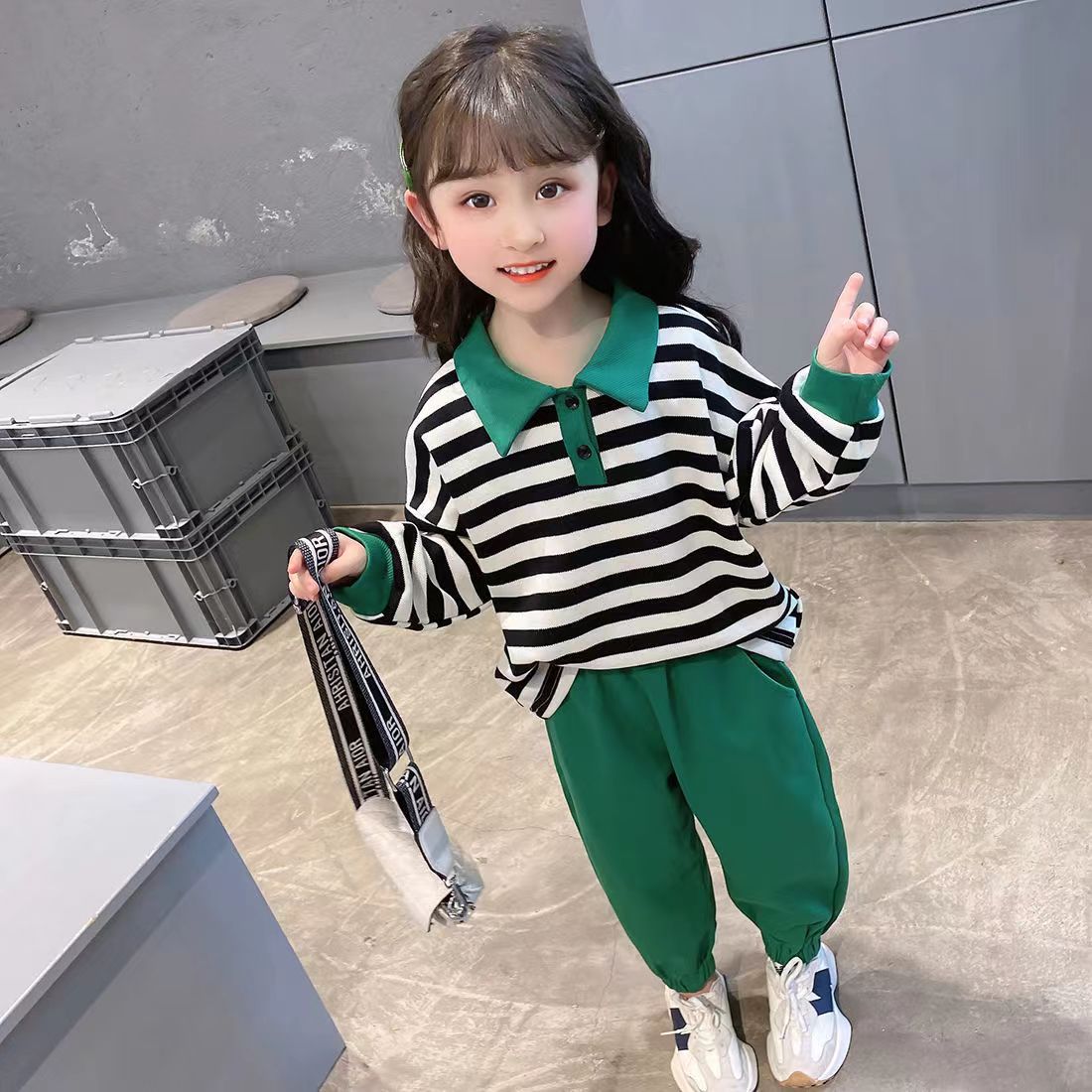 2022春秋季新款儿童套装女孩子两件套韩版小香风外套短裤女童套装-阿里巴巴