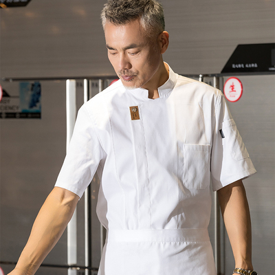厨房厨师工作服男厨师服短袖夏季透气夏装长袖高档厨师长酒店餐饮