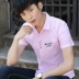 Mùa hè Hàn Quốc Slim Thêu Sinh Viên Áo Sơ Mi Nửa Tay Áo Sơ Mi Nam Nổi Tiếng của Ngắn Tay Áo Thanh Niên Thời Trang T-Shirt