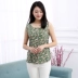 Mùa hè cotton lụa không tay top đồ ngủ mùa hè của phụ nữ phần mỏng cotton vest nhân tạo cotton dày mẹ ăn mặc có thể được đeo