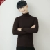 Mùa thu và mùa đông cơ sở áo len cao cổ áo len nam Hàn Quốc phiên bản của xu hướng của sinh viên phong cách Harajuku Slim cá tính áo len nam dài cổ áo Áo len cổ tròn