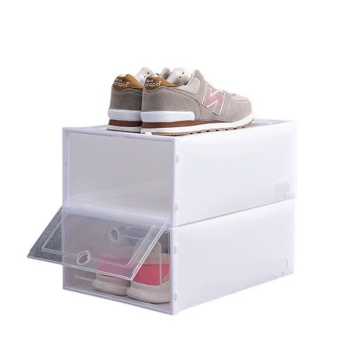 Утолщенная прозрачная шпона влага -надежная пылепроницаемая коробка для хранения обуви японская коробка рубашки простая пластиковая ящика для хранения обуви для хранения ящика