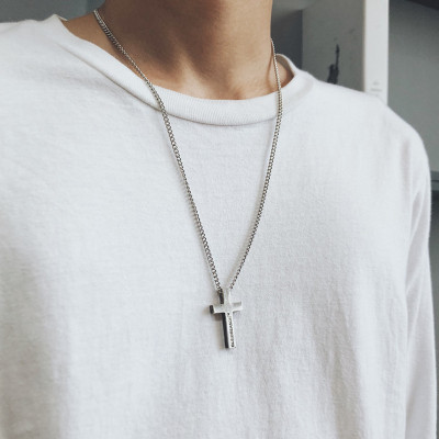 Cross Necklace (Art Box)Chaozhou people hiphop Ring Necklace ins Tuku Europe and America disco dancing men and women tide Tiktok Pendants Hip hop multi-storey Accessories