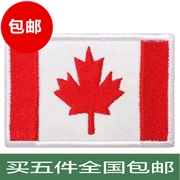 Canada huy hiệu lá cờ huy hiệu nhãn dán huy hiệu thêu Velcro quần áo túi huy hiệu chương dán có thể được tùy chỉnh