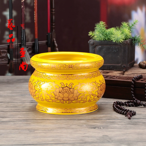 Будда костюм перед Буддой для фруктовой тарелки водяной чашки дома для Будды без слова Желтая лотос керамическая горелка для буддийского набора