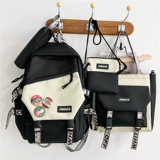 Ранец, брендовая вместительная и большая сумка через плечо, модный универсальный трендовый рюкзак, подходит для студента, для средней школы