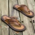 2018 mùa hè mới mềm da flip-flops kéo kích thước lớn người đàn ông giản dị của dép bãi biển không trượt Hàn Quốc phiên bản của dép và dép đi trong nhà giày da nam cao cấp Sandal