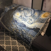 Sơn dầu Vincent van Gogh sao đêm nghệ thuật sao tấm thảm trang trí chăn sofa chăn chăn giường chăn chăn đan