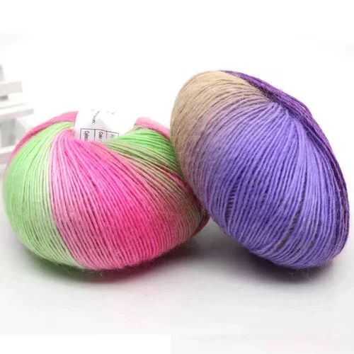 Радужный шерстяной плетеный крючок для вязания, накидка, свитер, тренд 2017, новый цвет