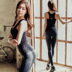 Yoga vest phụ nữ với ngực pad thu thập thể thao chuyên nghiệp mùa hè sling phù hợp với yoga quần áo áo khoác chặt chẽ vẻ đẹp trở lại quần áo quần áo tập gym nữ hàng hiệu Yoga