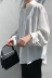 Một chiếc áo sơ mi tay và trà ma thuật in hình nam Hàn Quốc phiên bản dài tay áo rời lòng trắng thiết kế áo ý nghĩa - Áo áo sơ mi lụa cao cấp nam Áo