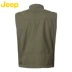 JEEP  Jeep quần áo nam chính hãng mùa thu và mùa đông dày nam giản dị áo vest thắt lưng JW16WV001 - Áo vest cotton