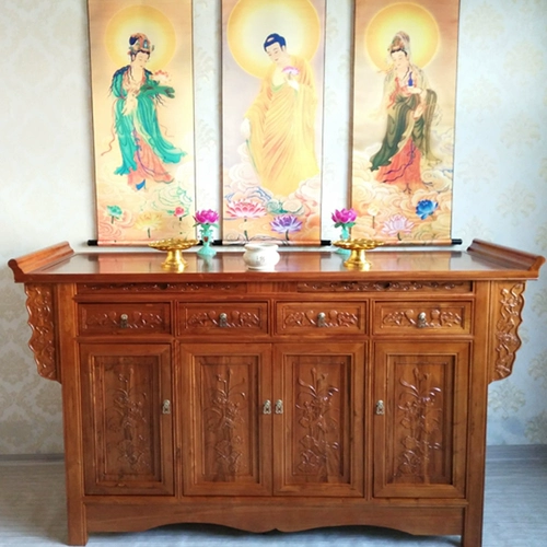 Для стола Будда Терраса Домохозяйство Вяз Шентай Буддийский стол с твердым лесом, богатство, Бог поклонялся Тайваньским буддийским кодексам кодексов кабинета