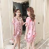 Mẹ và con gái đồ ngủ mỏng ngắn tay mới mùa hè trẻ em ladies XL trai băng lụa cha mẹ và con dịch vụ nhà phù hợp với