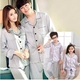 Dài tay của nam giới S-Shirt áo sơ mi mẹ và con gái gia đình vài lụa đồ ngủ 200 kg XL băng lụa cha mẹ và con phù hợp với Cha mẹ và con