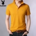 Playboy áo thun ngắn tay nam xu hướng Slim phiên bản Hàn Quốc của áo sơ mi cộc tay mùa hè áo thun mỏng mùa hè nam giản dị - Polo Polo