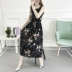 2018 Mùa Hè Nam Cotton Eo Lady Bohemian Kích Thước Lớn Bãi Biển Dress Không Tay In Cotton Silk Dress Nữ Cộng với kích thước quần áo
