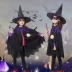 Halloween cos trẻ em trang phục cô gái phù thủy nhỏ hiệu suất áo choàng áo cha mẹ-con phù hợp với cô gái quần áo phù thủy