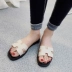 Dép đi trong nhà nữ thời trang mùa hè mặc 2017 new H-shaped bãi biển phẳng từ kéo mát giày Hàn Quốc kéo dép h dép đi trong nhà Dép