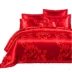 Để các nhà thủy ngân dệt lớn màu đỏ đám cưới bốn mảnh đám cưới bông giường đơn giản quilt cover 1.8 2.0m giường bộ chăn ga gối đệm Bộ đồ giường bốn mảnh