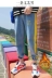 Quần jean nam mùa đông Harlan Quần lửng và quần lửng ống suông phiên bản Hàn Quốc giản dị của xu hướng cộng với quần nhung dày