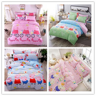 Pig Peggy phim hoạt hình trẻ em duy nhất ba mảnh 1.2 bột ký túc xá sinh viên sheets đôi quilt 1.5 bốn mảnh