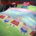 Pig Peggy phim hoạt hình trẻ em duy nhất ba mảnh 1.2 bột ký túc xá sinh viên sheets đôi quilt 1.5 bốn mảnh Bộ đồ giường bốn mảnh