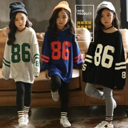 Bộ áo len cho bé gái 2018 dành cho phụ huynh-trẻ em mặc mùa thu đông mùa đông Hàn Quốc