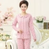 Mùa xuân và mùa thu mùa hè trung niên ông già đồ ngủ nữ cotton dài tay mẹ mô hình mother-in-law cotton trung niên người già dịch vụ nhà