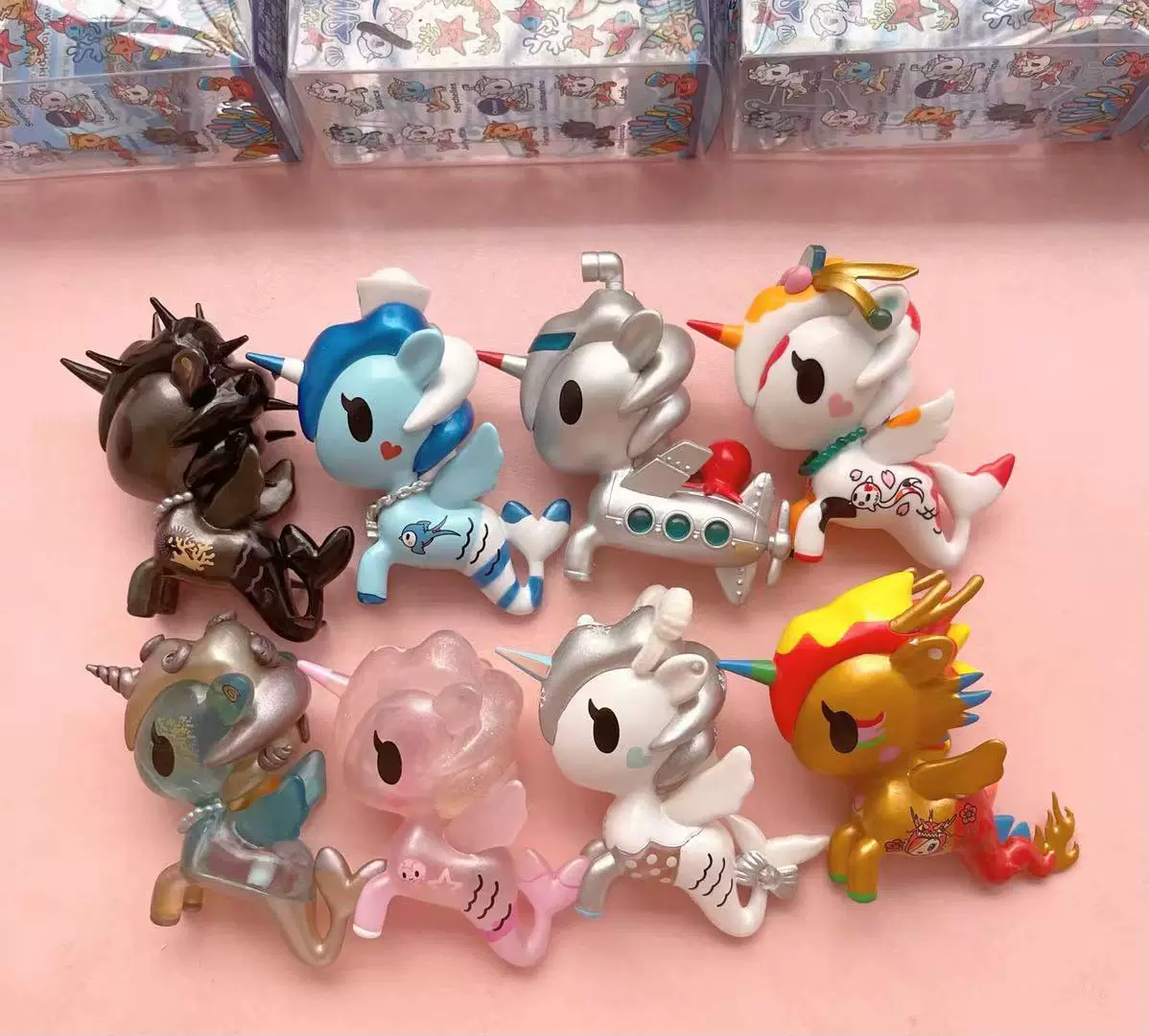 Tokidoki 1.2.3 поколения красивой русалки единорога зверь вода мать темно-синий ракушка раковина подводная лодка белый медведь