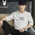 Áo thun nam tay ngắn Playboy phiên bản Hàn Quốc của xu hướng áo thun nam 7 điểm mùa hè áo khoác mỏng tay dài - Áo phông ngắn Áo phông ngắn