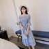 2018 thai sản mới ăn mặc mùa hè ăn mặc từ cổ áo nhỏ hoa voan váy mùa hè lỏng phụ nữ mang thai ăn mặc đầm bầu công sở hàn quốc Áo thai sản