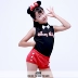 Trẻ em mới của cô gái jazz jazz trang phục múa Hàn Quốc khiêu vũ vest mickey đỏ đen quần short phù hợp với hiphop yếm váy múa trẻ em Trang phục