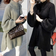 Phụ nữ mang thai áo len nữ mùa thu và mùa đông của áo len dài màu lỏng lẻo Áo len dài phiên bản Hàn Quốc